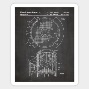 Skydiving Wind Tunnel Patent - Sky Diving Art - Black Chalkboard Sticker